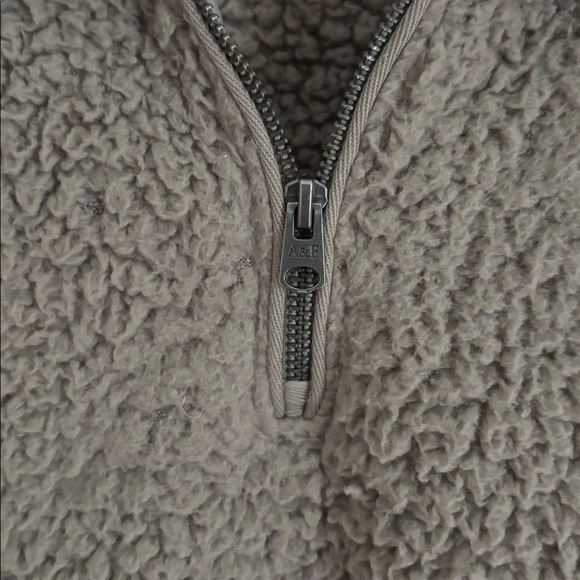Abercrombie & Fitch Soft AF Sherpa Quarter Zip Faux Sherpa Fleece Jacket Size XS - Picture 4 of 5